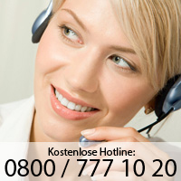 Kostenlose Hotline - 0800 777 10 20